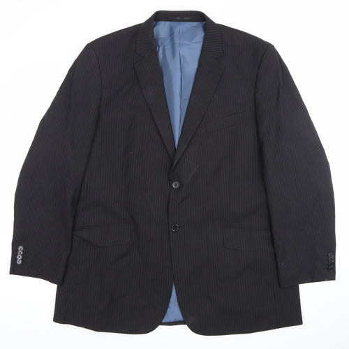 F&F Men's Black Pinstripe 46 Blazer Jacket Formal Wedding
