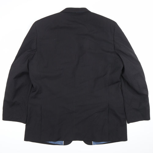 F&F Men's Black Pinstripe 46 Blazer Jacket Formal Wedding
