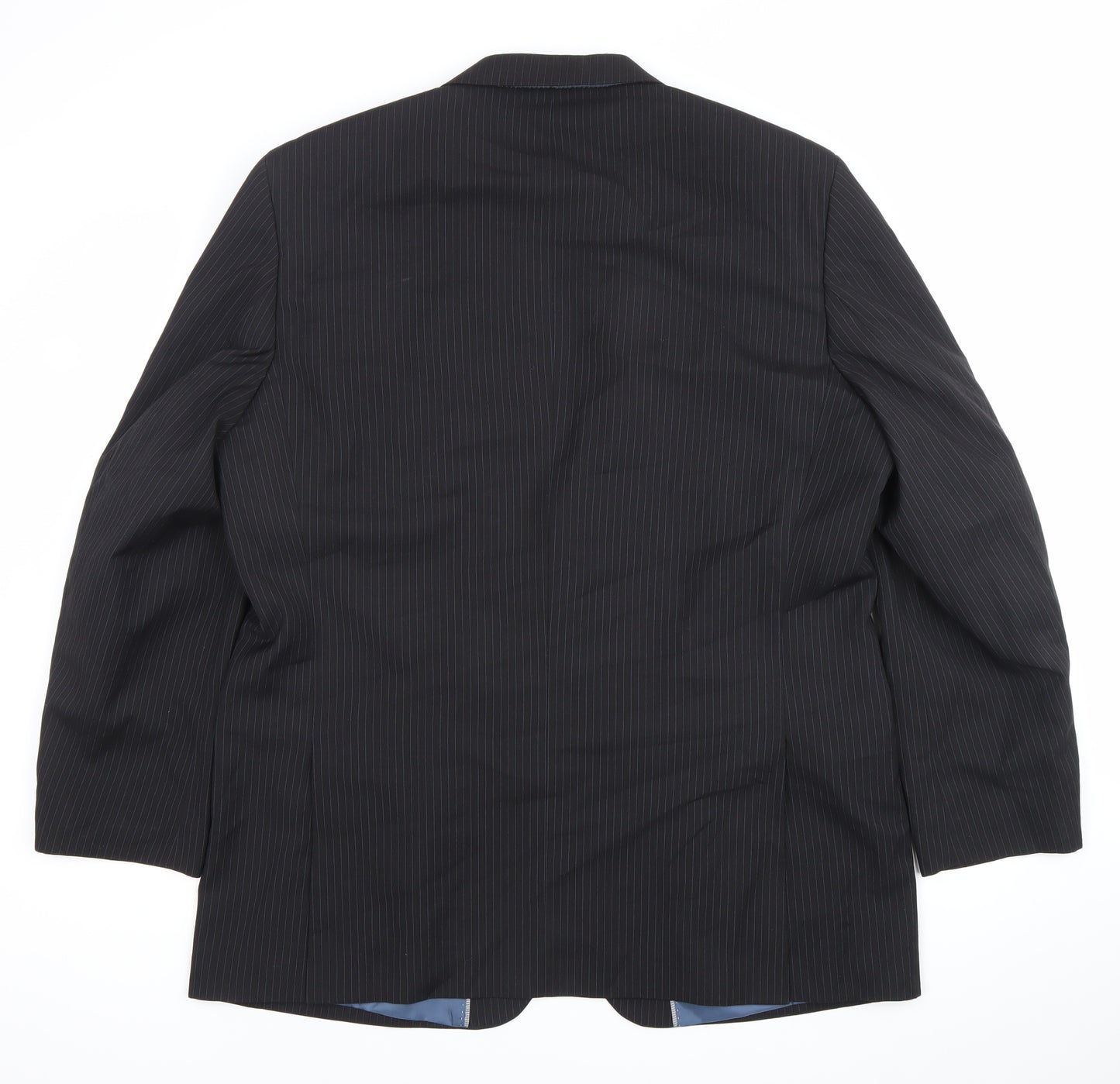 F&F Men's Black Pinstripe 46 Blazer Jacket Formal Wedding
