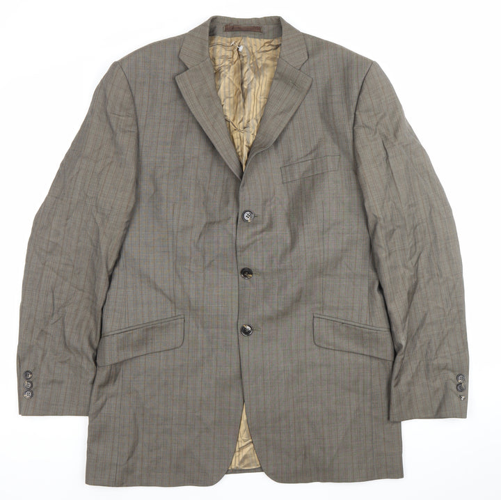 Jeff Banks Men’s Brown Checked Wool Blazer Jacket Size 42 Regular