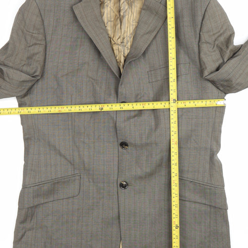 Jeff Banks Men’s Brown Checked Wool Blazer Jacket Size 42 Regular