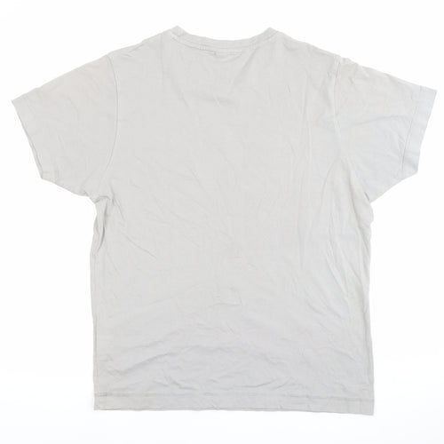 Transalpino Men’s Grey Graphic Football Print T-Shirt Size S