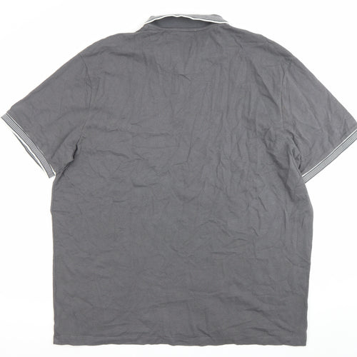 Next Men’s Grey 2XL Polo Shirt Short Sleeve 1/4 Zip Cotton