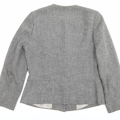 Happit Womens Grey Size 12 Single-Breasted Blazer Jacket
