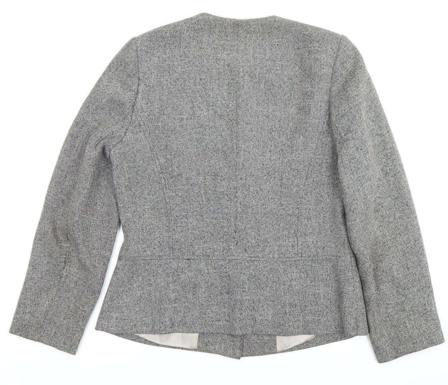 Happit Womens Grey Size 12 Single-Breasted Blazer Jacket