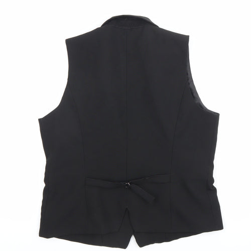 Edwards Womens Black Waistcoat S Regular Fit 5-Button Workwear Vest