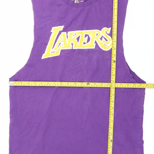 Mitchell & Ness Men's Purple XL Sleeveless Lakers Graphic T-Shirt