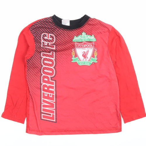 Liverpool FC Boys Red Long Sleeve Football T-Shirt 9-10 Years