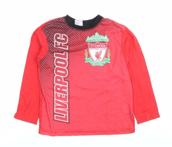 Liverpool FC Boys Red Long Sleeve Football T-Shirt 9-10 Years