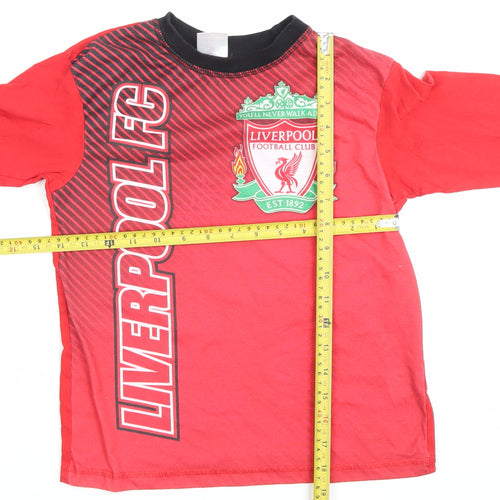 Liverpool FC Boys Red Long Sleeve Football T-Shirt 9-10 Years