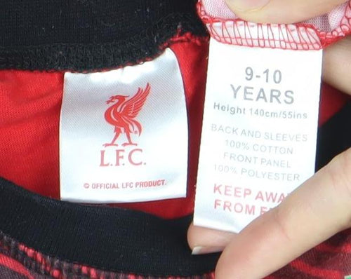 Liverpool FC Boys Red Long Sleeve Football T-Shirt 9-10 Years