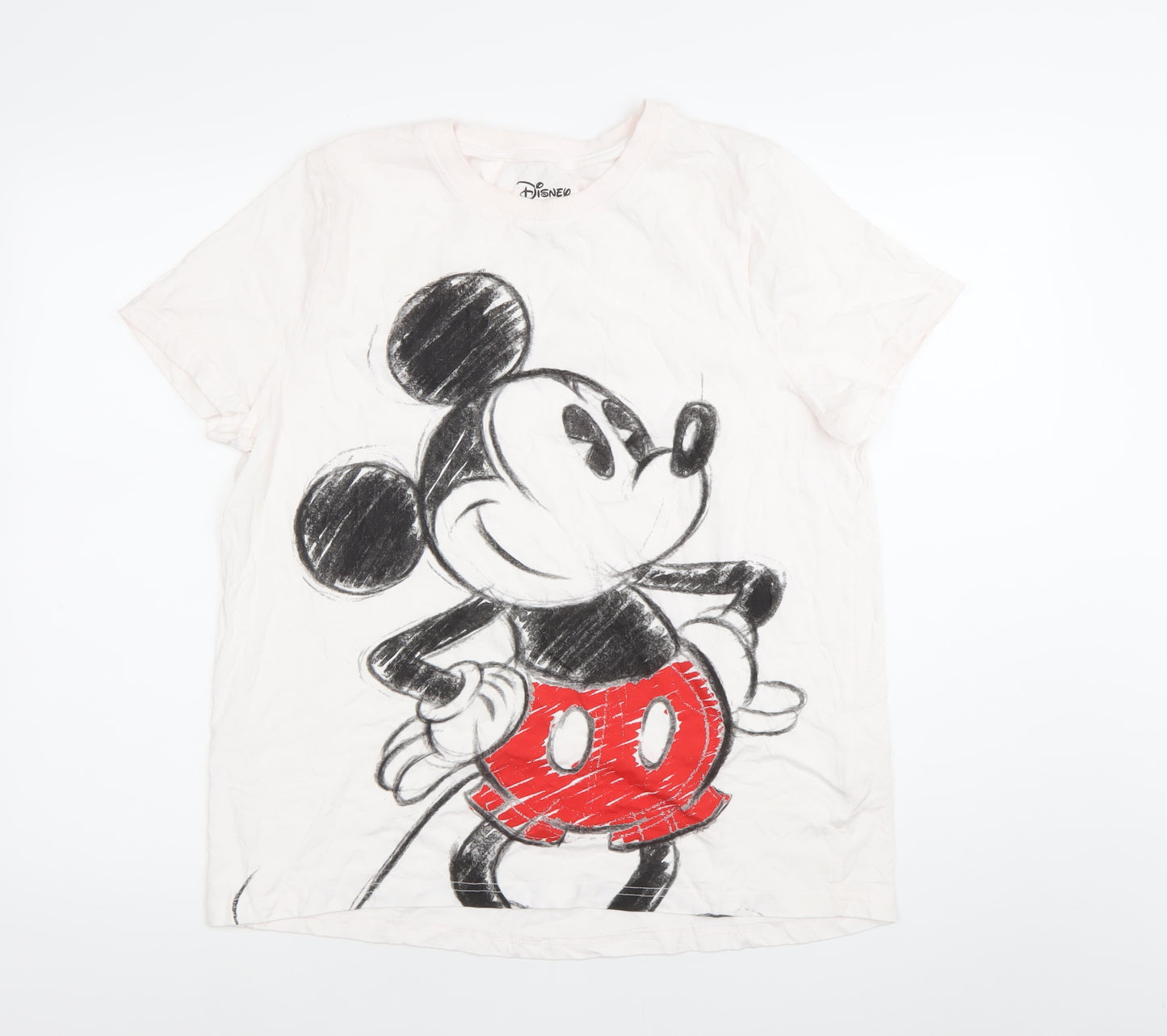 Disney Women White Mickey Mouse Nightshirt L Cotton T-Shirt Style