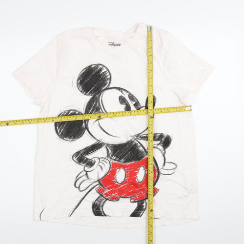 Disney Women White Mickey Mouse Nightshirt L Cotton T-Shirt Style
