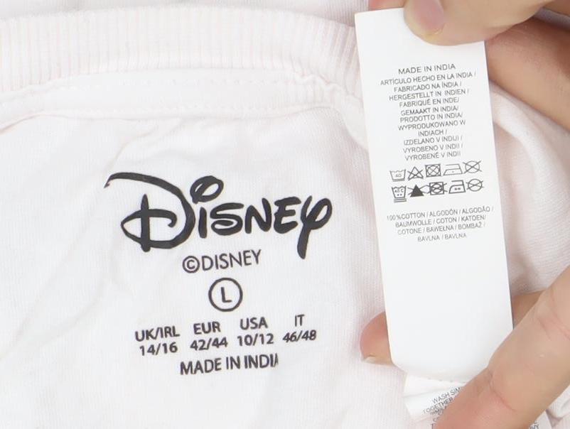 Disney Women White Mickey Mouse Nightshirt L Cotton T-Shirt Style