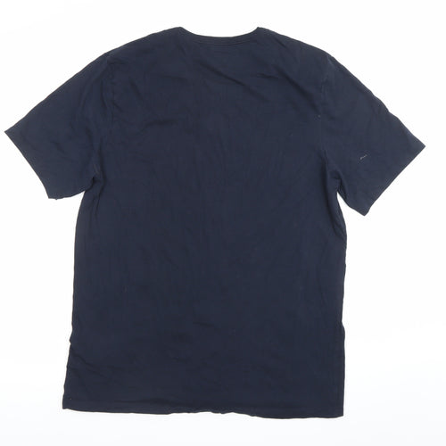 BOSS Mens Blue XL Crew Neck Cotton Logo Short Sleeve T-Shirt