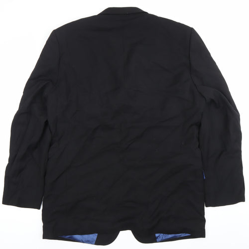 Daniel Hechter Men's Black Wool Blazer Jacket 42 Long Classic