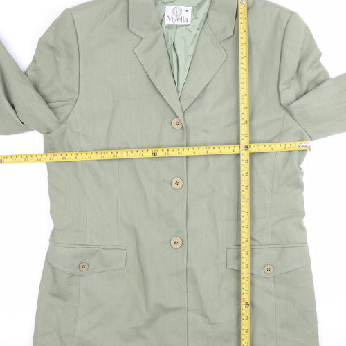 Viyella Womens Green Size 14 Single Breasted Suit Jacket