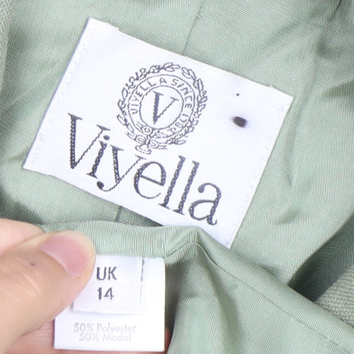 Viyella Womens Green Size 14 Single Breasted Suit Jacket