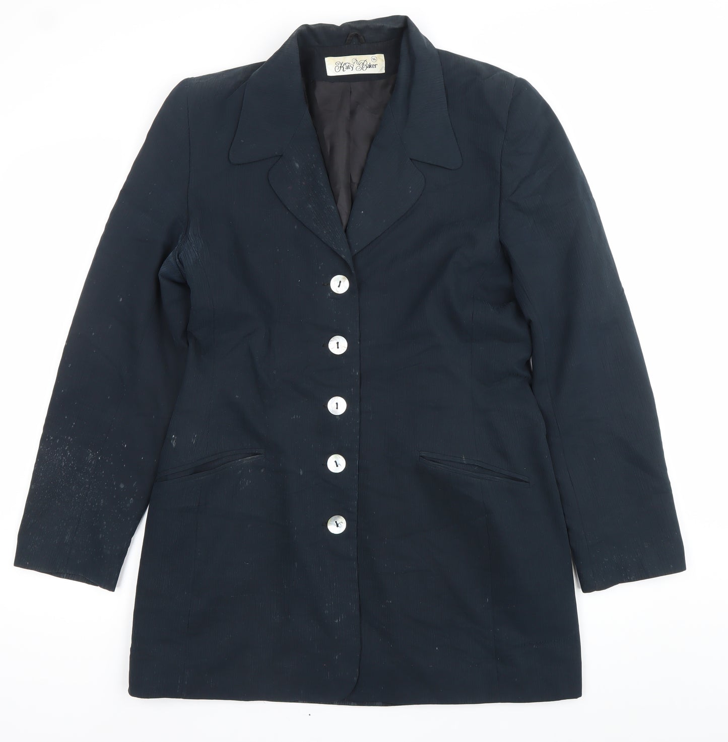 Katy Baker Women’s Black Size 14 Suit Jacket Six-Button Lined