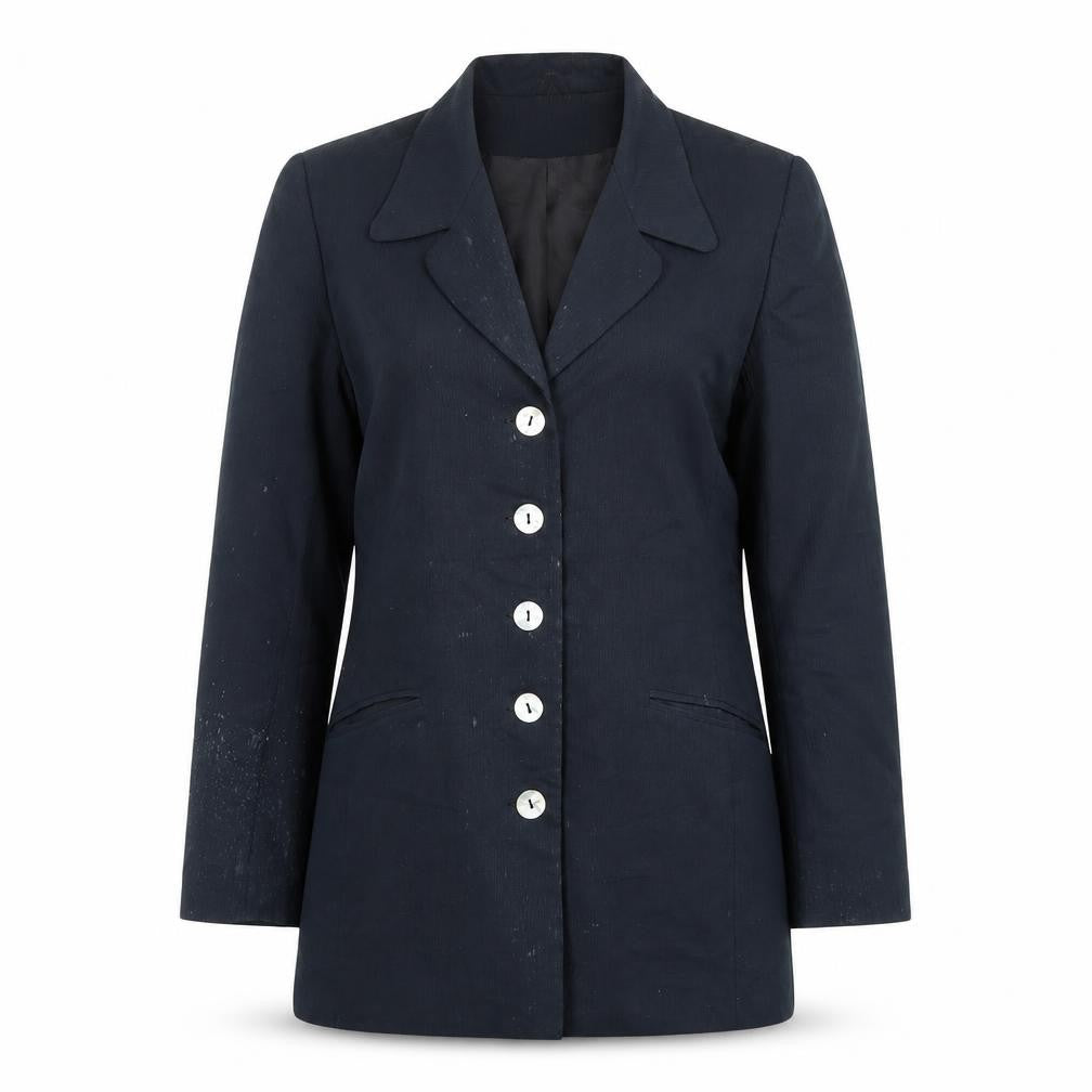 Front view of Katy Baker Women’s Black, size UK 14, Suit Jacket Six-Button Lined
