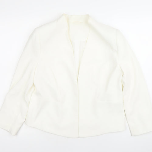 Wallis Women’s White Shawl Collar Suit Jacket Size 12 Work Formal