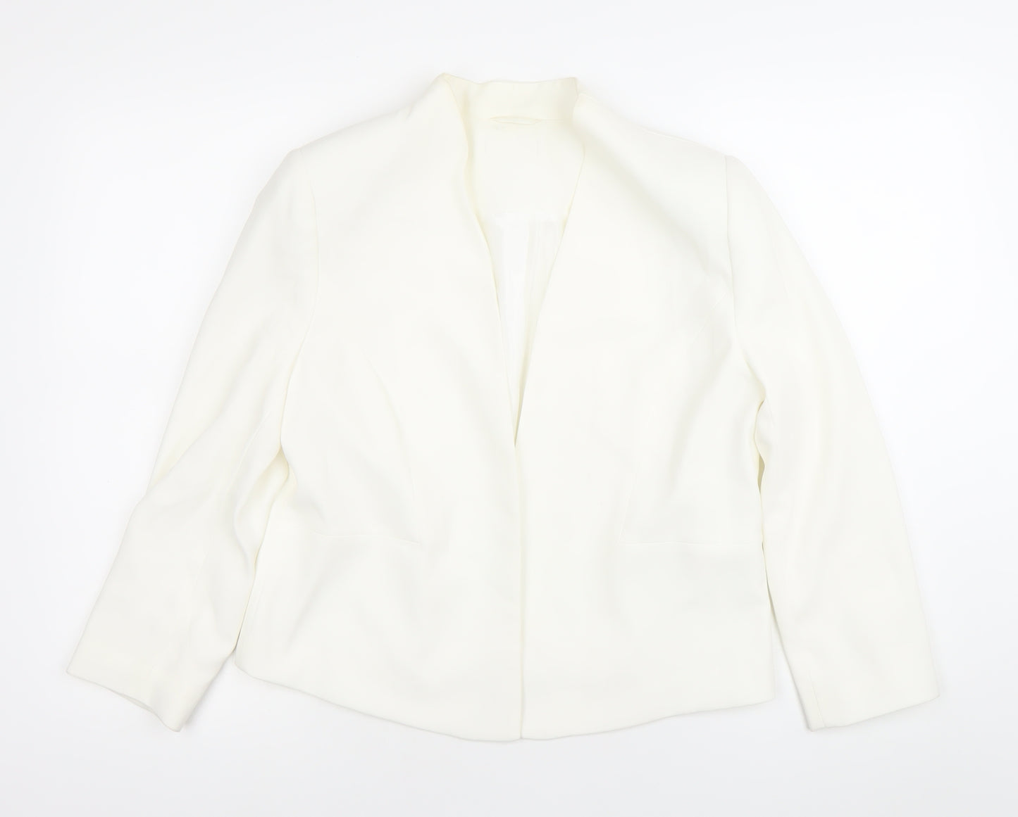 Wallis Women’s White Shawl Collar Suit Jacket Size 12 Work Formal
