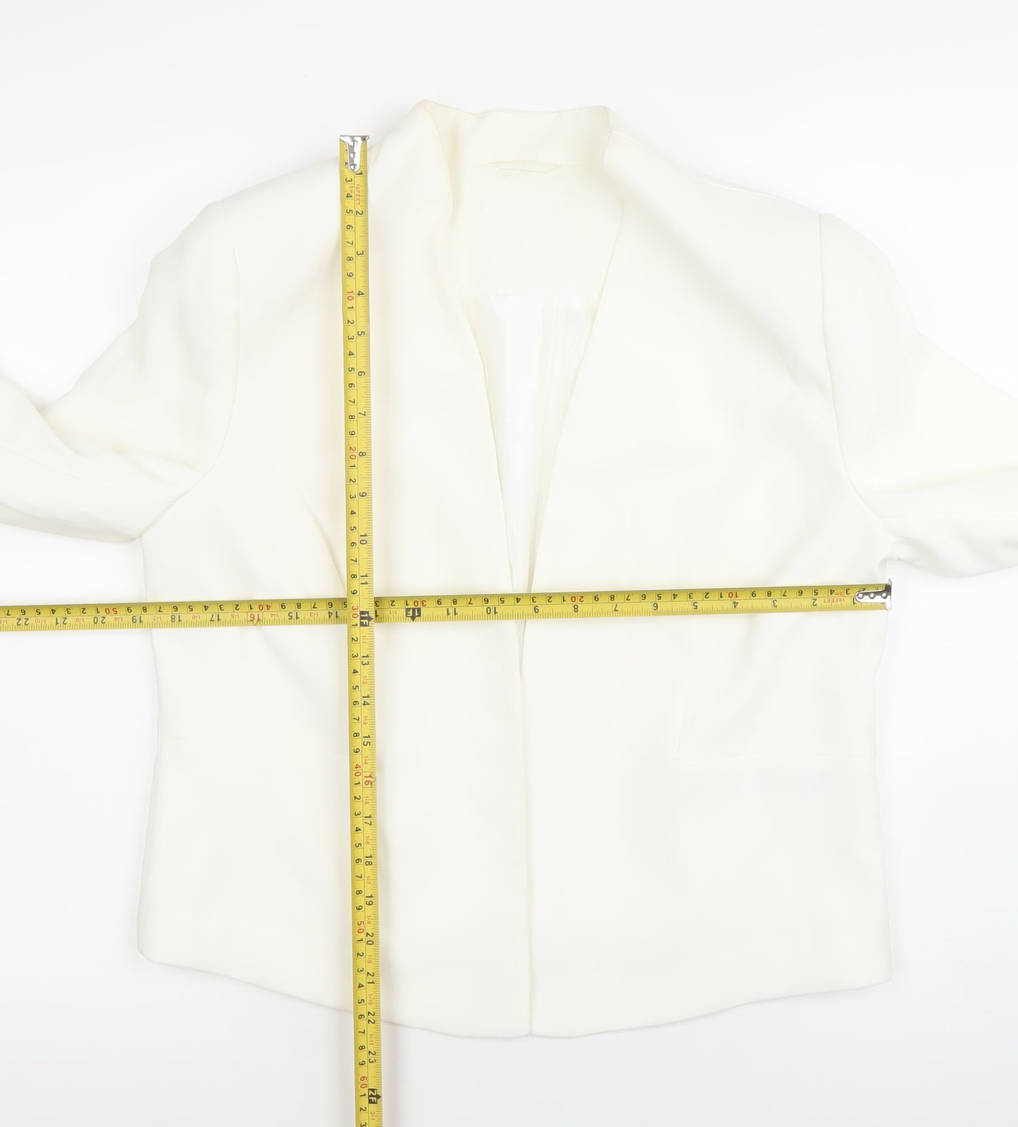 Wallis Women’s White Shawl Collar Suit Jacket Size 12 Work Formal