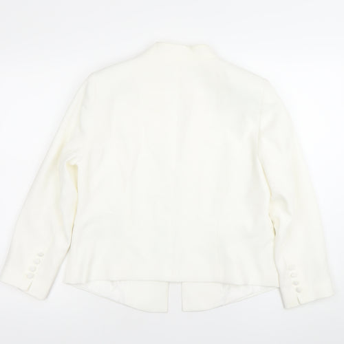 Wallis Women’s White Shawl Collar Suit Jacket Size 12 Work Formal