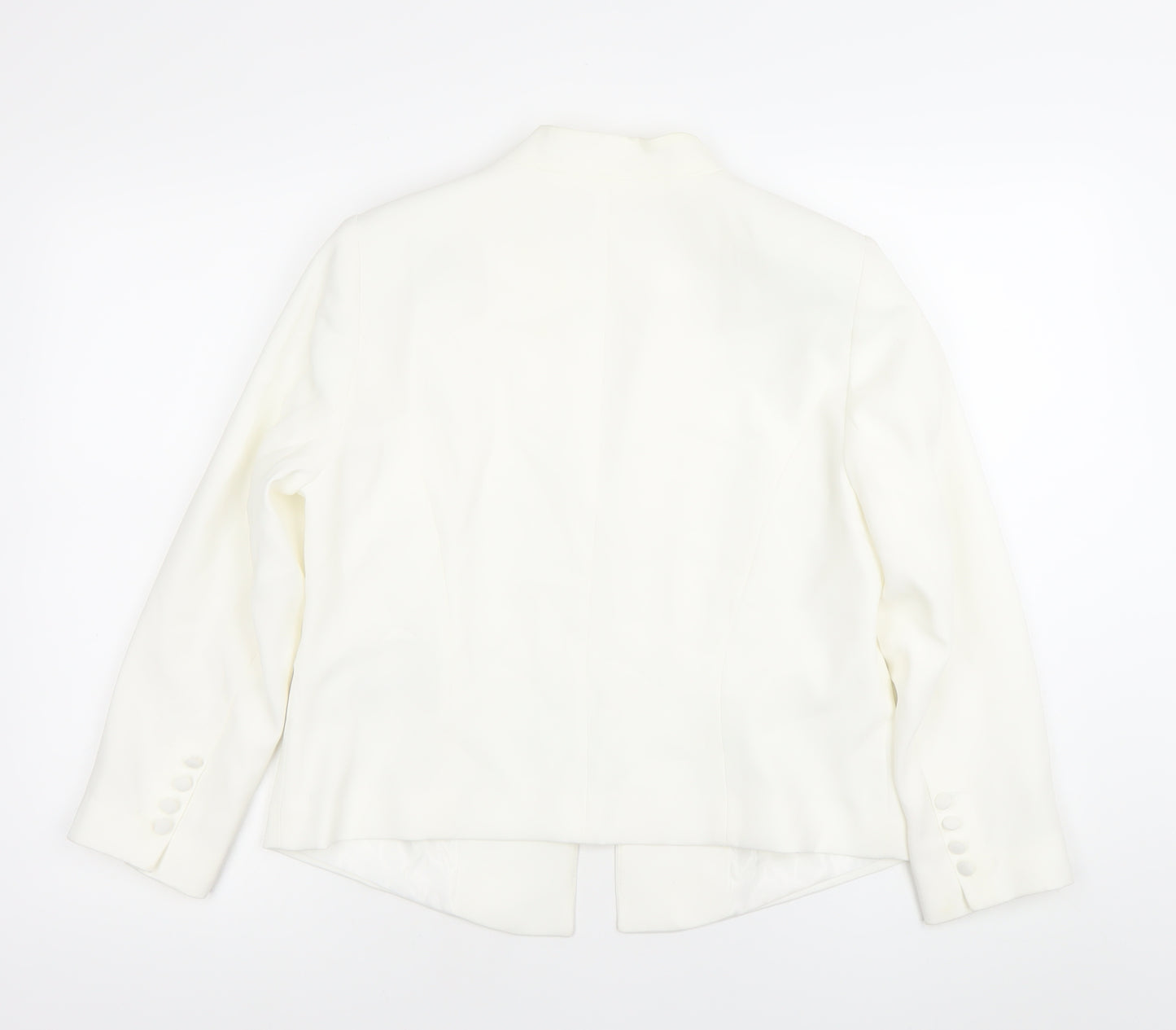 Wallis Women’s White Shawl Collar Suit Jacket Size 12 Work Formal