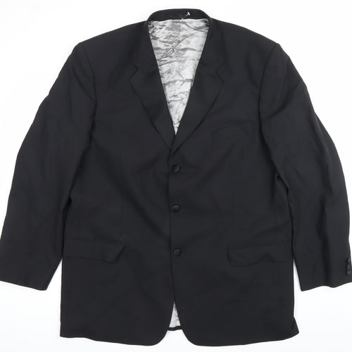 Balmain Men Black 46L Wool Blend Single-Breasted Blazer Jacket