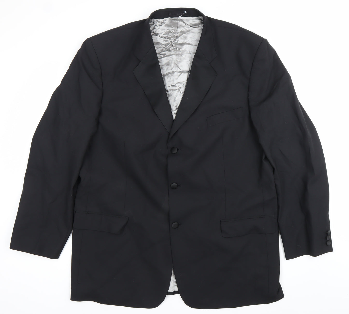 Balmain Men Black 46L Wool Blend Single-Breasted Blazer Jacket