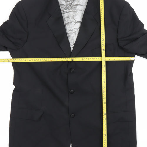 Balmain Men Black 46L Wool Blend Single-Breasted Blazer Jacket