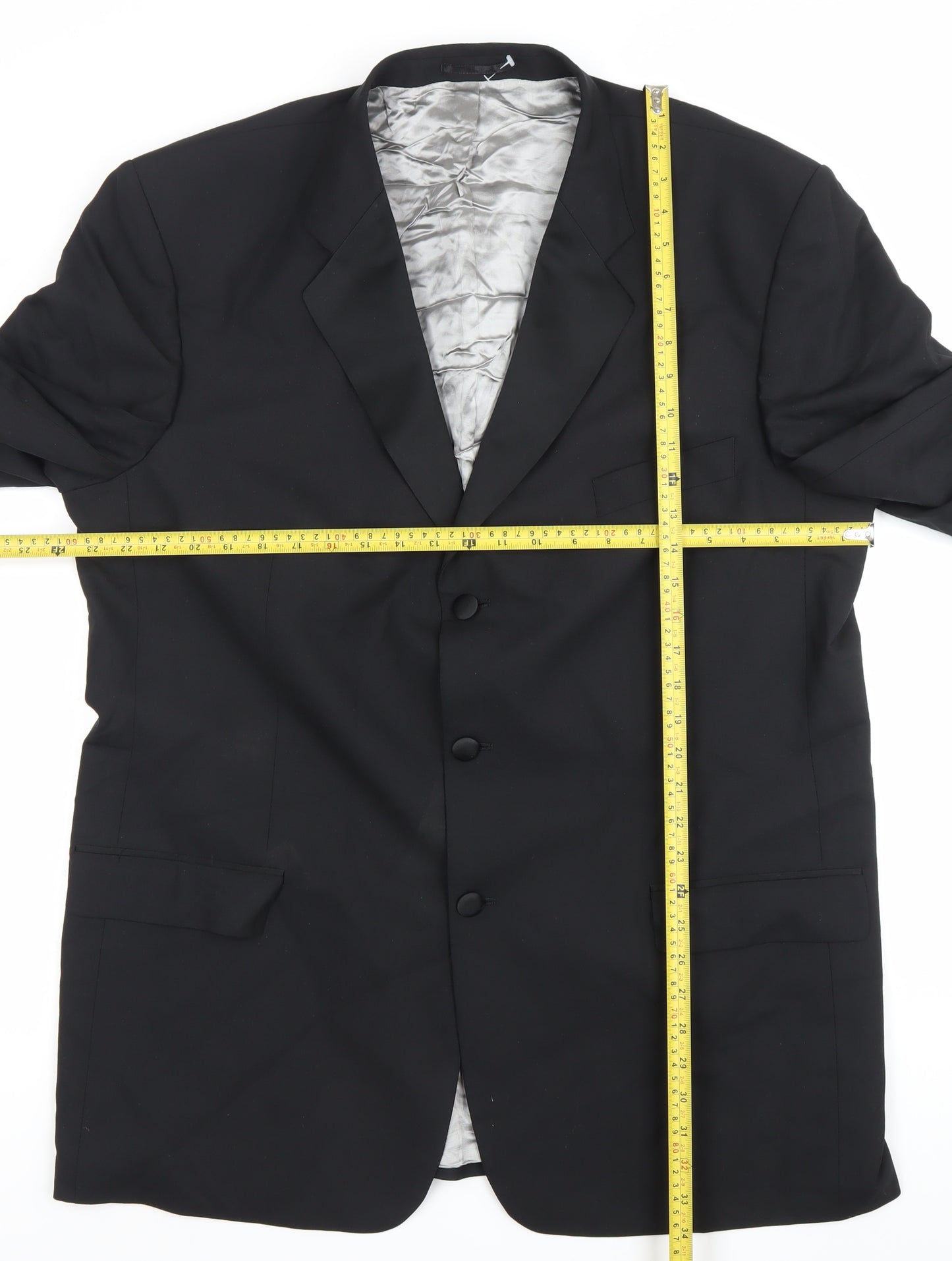 Balmain Men Black 46L Wool Blend Single-Breasted Blazer Jacket