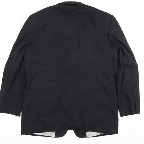 Balmain Men Black 46L Wool Blend Single-Breasted Blazer Jacket