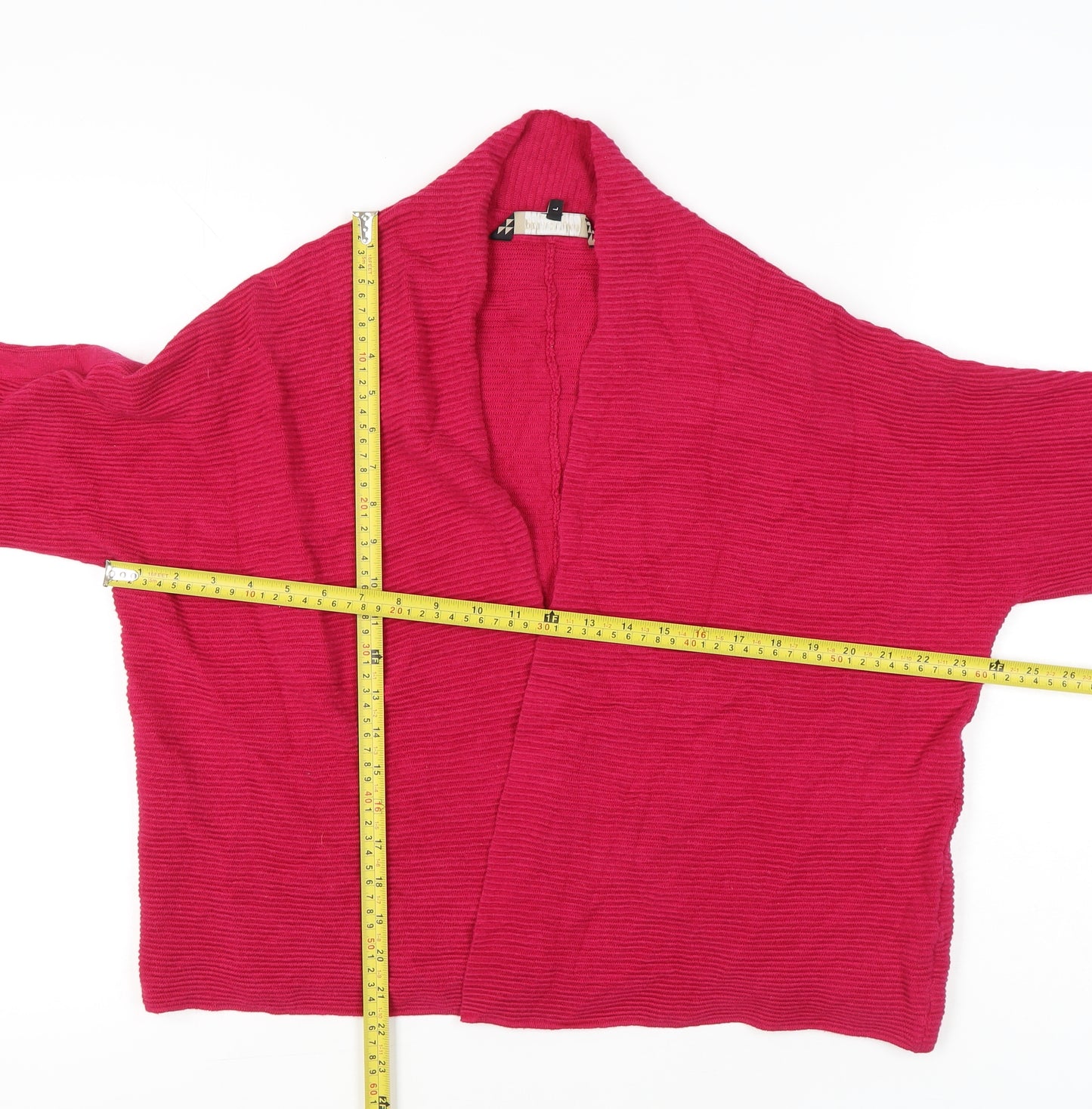 Principles by Ben de Lisi Womens Pink Cardigan L Knit Open Front