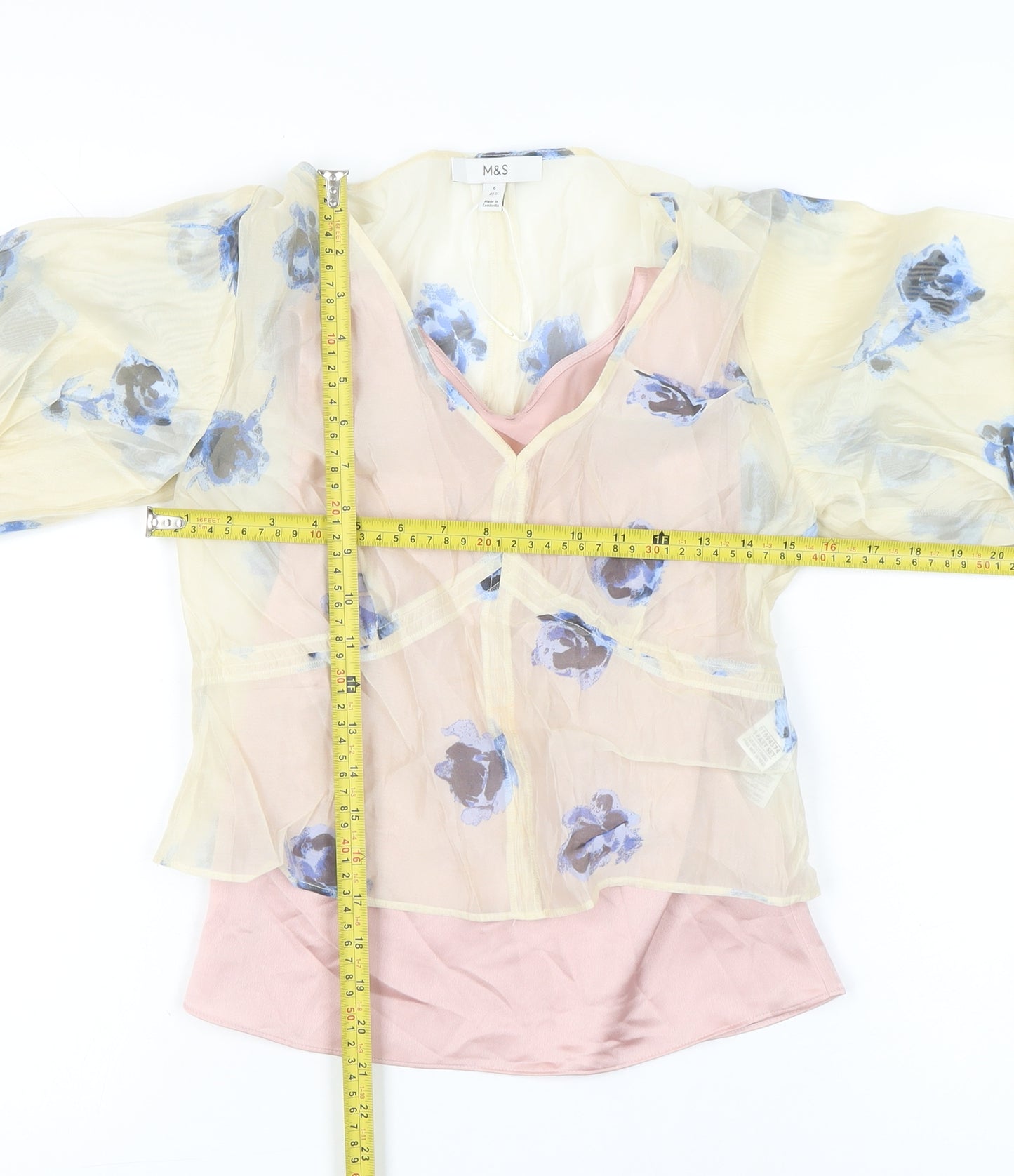 Marks and Spencer Womens Multicoloured Size 6 Wrap Floral Blouse