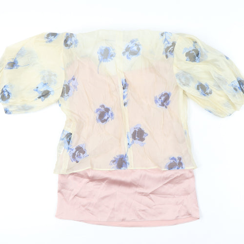 Marks and Spencer Womens Multicoloured Size 6 Wrap Floral Blouse