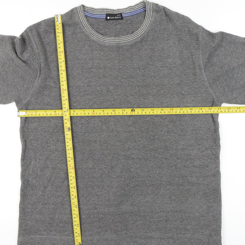 Punto Blanco Men’s Grey Cotton Blend M Crew Neck Pullover Jumper