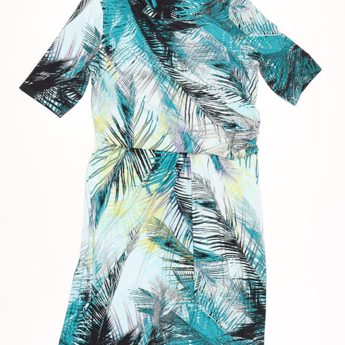 Marks and Spencer Womens Multicoloured Tropical Sheath Dress Size 14
