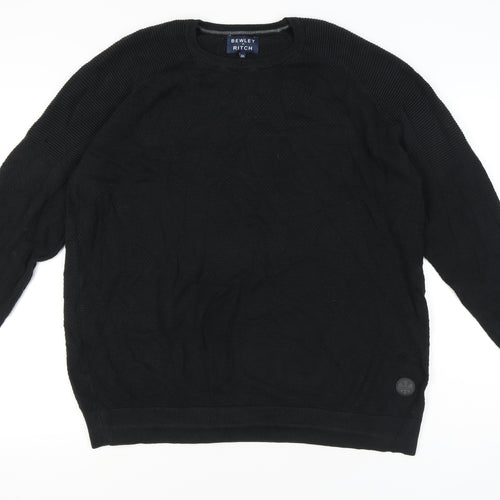 Bewley & Ritch Men’s Black 2XL Pullover Cotton Blend Jumper
