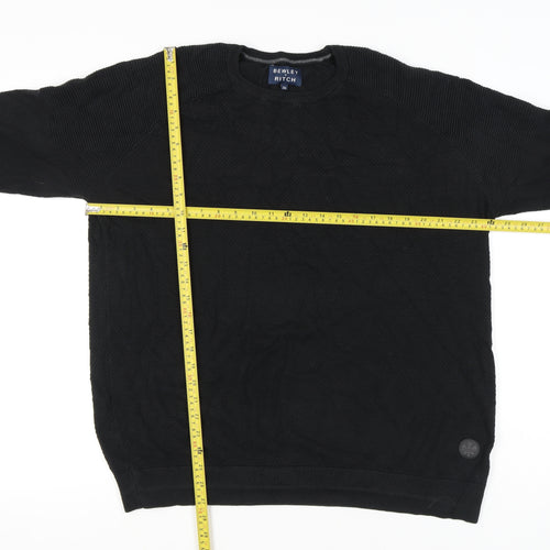 Bewley & Ritch Men’s Black 2XL Pullover Cotton Blend Jumper