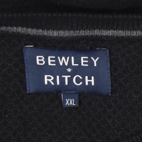 Bewley & Ritch Men’s Black 2XL Pullover Cotton Blend Jumper