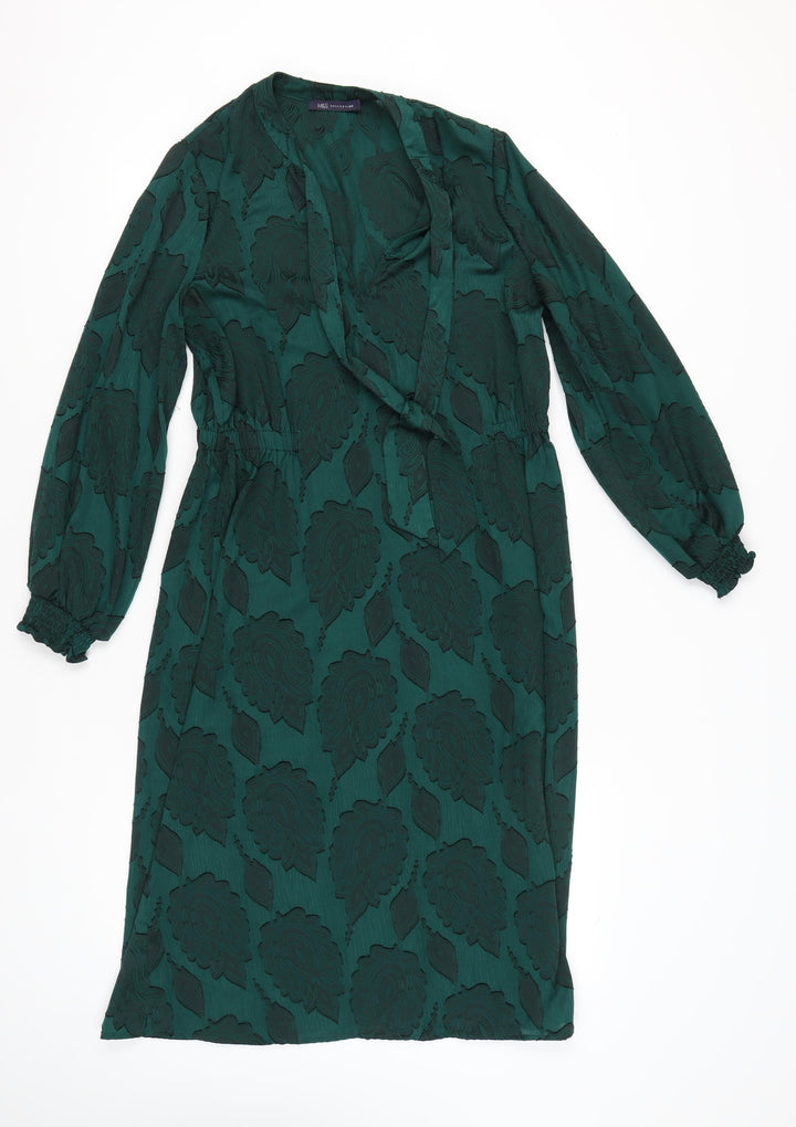 Marks and Spencer Women’s Green Knee Length Wrap Dress Size 12