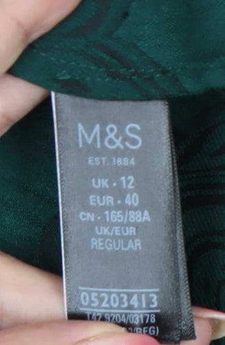 Marks and Spencer Women’s Green Knee Length Wrap Dress Size 12