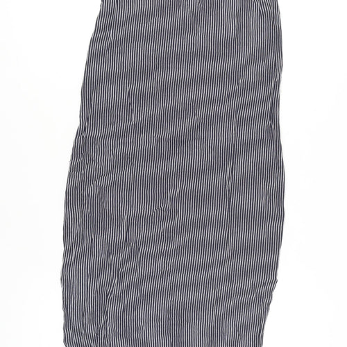 Marks and Spencer Women’s Blue Striped Midi Slip Dress Size 10
