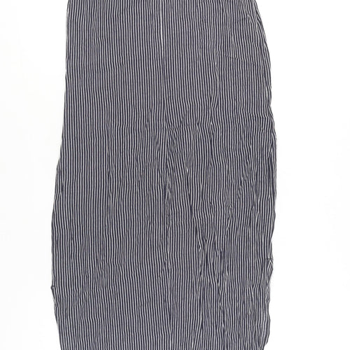 Marks and Spencer Women’s Blue Striped Midi Slip Dress Size 10