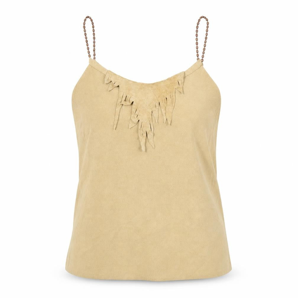 Betty Barclay Women’s Beige Tank Camisole Top Size 14 Fringe Viscose