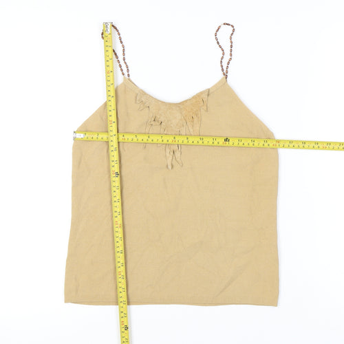 Betty Barclay Women’s Beige Tank Camisole Top Size 14 Fringe Viscose