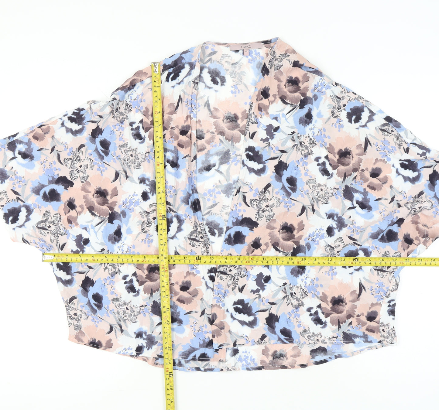 Next Womens Multicoloured Floral Kimono Blouse Size 10 Viscose