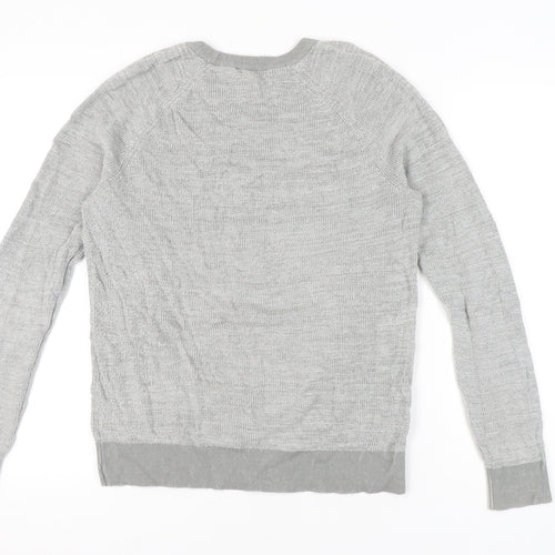Express Men’s Grey Cotton Crew Neck Jumper Size L Regular Fit